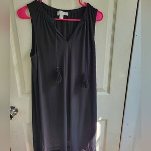 Michael Kors Black Tassel Sleeveless Dress Medium